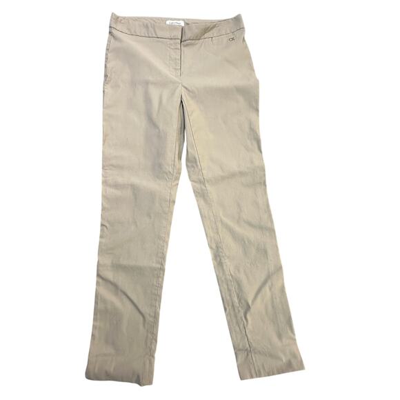 calvin klein Beige Stretchy Khaki Wrinkle Resistant Waist 15 Inches Size 6 Pants - Picture 1 of 7